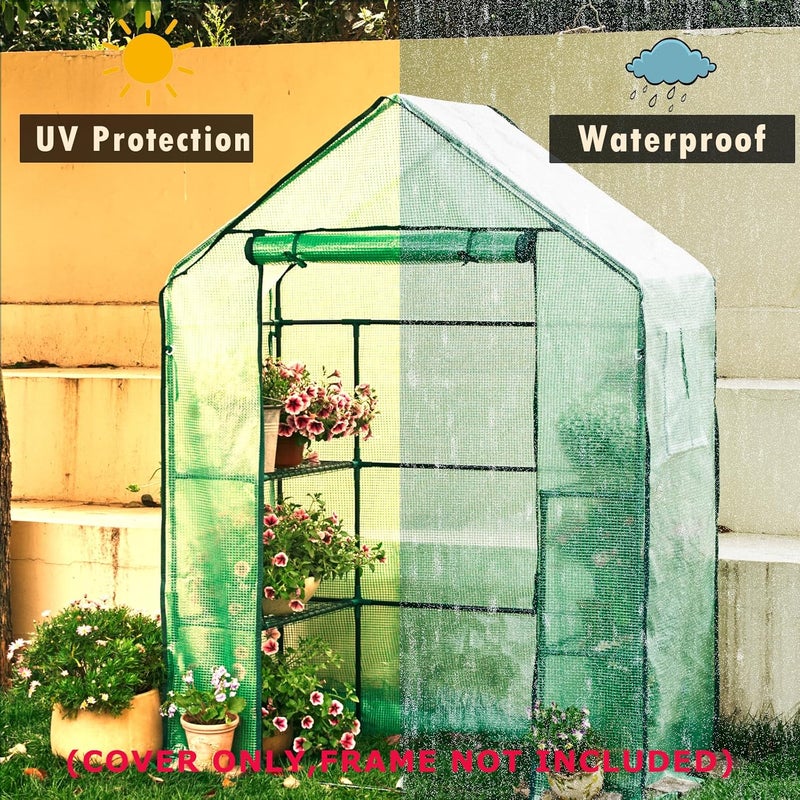 Purlyu غطاء دفيئة قابل للدخول مع باب بسحاب قابل للرفع - 28x56x76 بوصة غطاء دفيئة PE لحماية النباتات من البرد والصقيع (الإطار غير مشمول) (PLGH001PECC) - Image 5